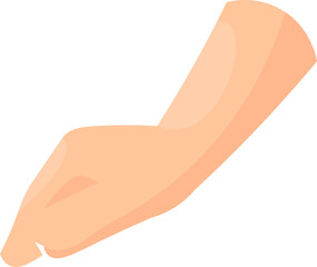 Covering human hand flat illustration