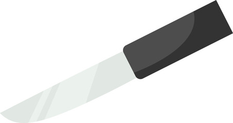 Kitchen food knife flat illustration