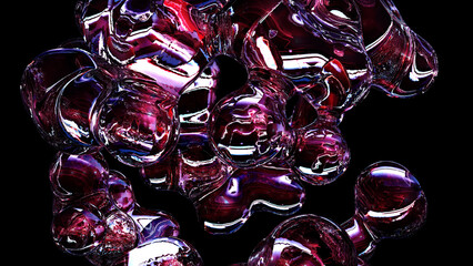 3D rendering abstract artistic surreal object based on metabolic spheres in the process of fusion