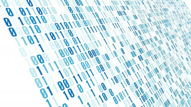 Upload download digital data in cyber space, white background and binary code