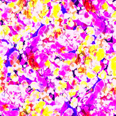Obraz na płótnie Canvas Watercolor abstract seamless pattern. Creative texture with bright abstract hand drawn elements. Abstract colorful print. 