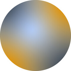 round golden orange - navy gray - sky blue gradient background