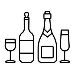 wine bottle and glass