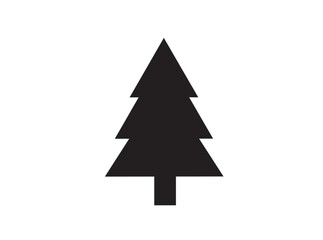 Flat black vector icon - fir-tree (pine). Park. Forest. Happy New Year