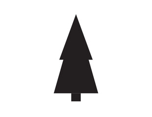 Flat black vector icon - fir-tree (pine). Park. Forest. Happy New Year