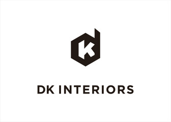 K logo design template