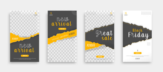 set of Editable minimal square banner template. Blue yellow white background color with geometric shapes for social media post, story and web internet ads. Vector illustration