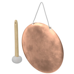 3d rendering illustration of a Chinese hand held gong