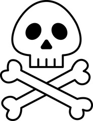 Skull and bones doodle icon