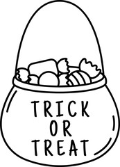 Trick or Treat doodle icon