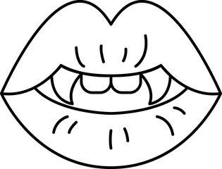 Vampire lips doodle icon