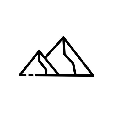 Alpinism Line Icon. Mountain, Climber, Travel, Tourism, Tour Agency, Hill, Altitude, Emblem, Symbol. Mount Concept. Vector Black Line Icon On A White Background