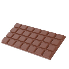 3d rendering illustration of a chocolate bar