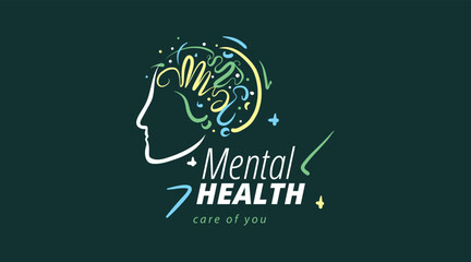Vector drawn logo for mental health