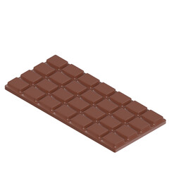 3d rendering illustration of a chocolate bar