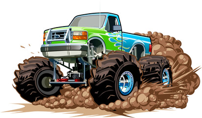 Cartoon Monster Truck - 539682330