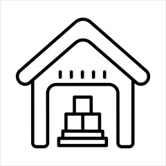 Warehouse Icon Logo Design Vector Template Illustration Sign And Symbol