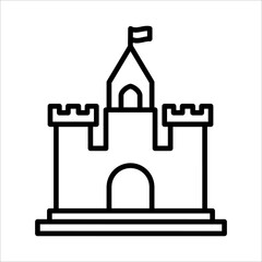 Castle Icon Logo Design Vector Template Illustration Sign And Symbol