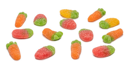 Jelly candys isolated on  white background.
