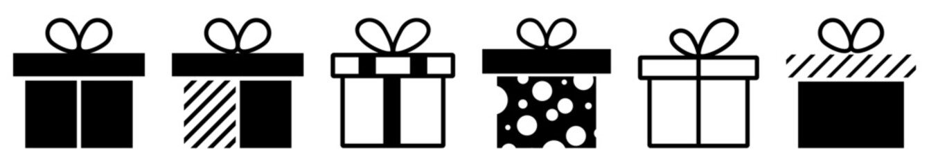 Gift box icon collection. Christmas boxes. Vector illustration