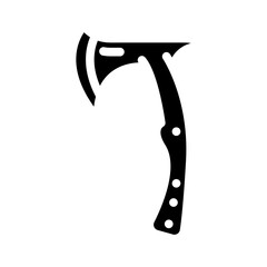 throwing axe tool glyph icon vector. throwing axe tool sign. isolated symbol illustration