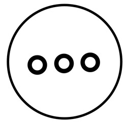 Menu continue three horizontal circle icon, Menu more , more option icon 