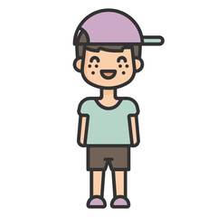 boy wearing cap