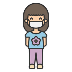 girl wearing face mask
