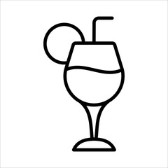 Cocktail Lemon Icon Logo Design Vector Template Illustration Sign And Symbol