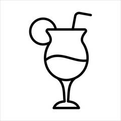 Cocktail Lemon Icon Logo Design Vector Template Illustration Sign And Symbol