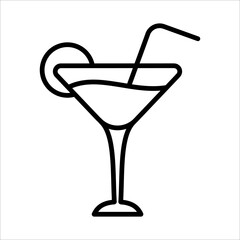 Cocktail Lemon Icon Logo Design Vector Template Illustration Sign And Symbol