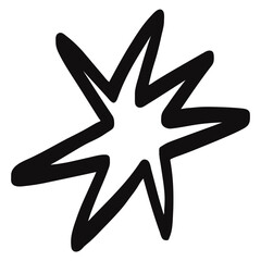 Spiky shape  hand drawn illustration in emo doodle design