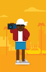 Colorful Rapper Flat Vector