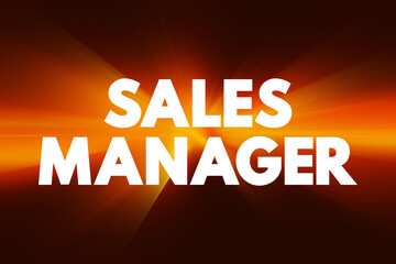 Sales Manager text quote, concept background