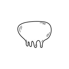 Doodle cow udder. Handdrawn cow breast. Vector illustration on white background