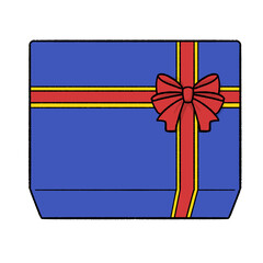 リボンでラッピングした長方形のプレゼント