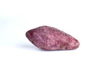 purple sweet potatoes on white background