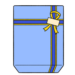 ギフトシールが付いたラッピングを長方形のプレゼント