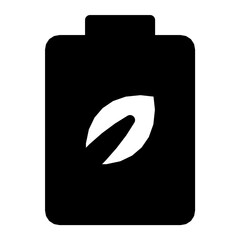 Eco Friendly Battery Flat Vector Icon 