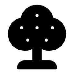 Shrub Tree Flat Vector Icon