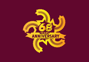 68 years anniversary logo and sticker design