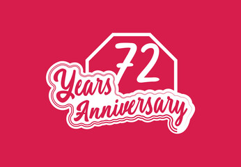 72 years anniversary logo and sticker design