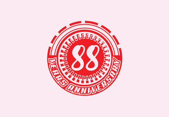 88 years anniversary logo and sticker design