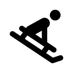 Ice Skiing Vector Icon