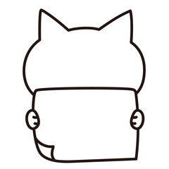 色加工ok　ねこ素材No.190 メッセージ_ブランク