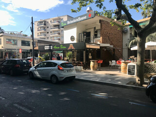 Salou, Spain, June 2019 - A car parked on a city street