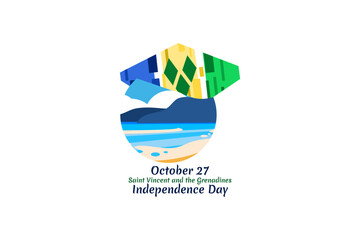 October 27, Independence Day of Saint Vincent and the Grenadines vector illustration. Suitable for greeting card, poster and banner.