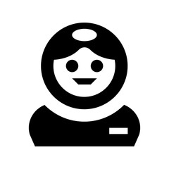 Younger Girl Flat Vector Icon