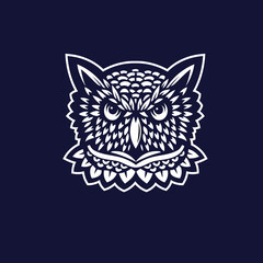 abstract owl head mascot vector