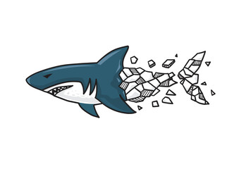 shark vector burs out of geometry